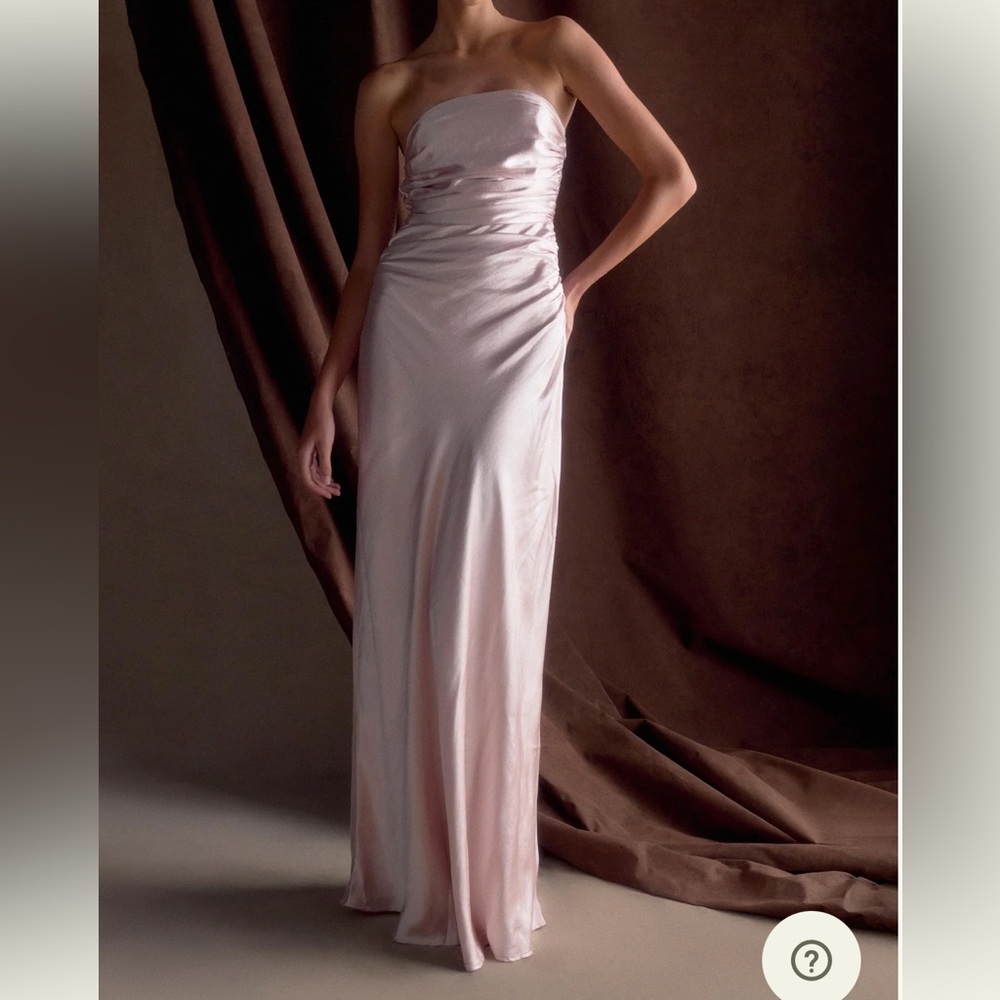Meshki Pale Pink Strapless Gown